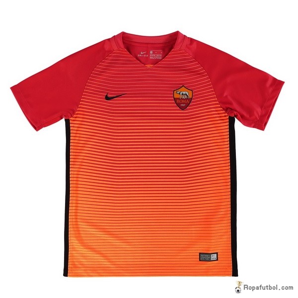 Camiseta AS Roma Replica Segunda Ropa Niños 2016/17 Rojo Naranja